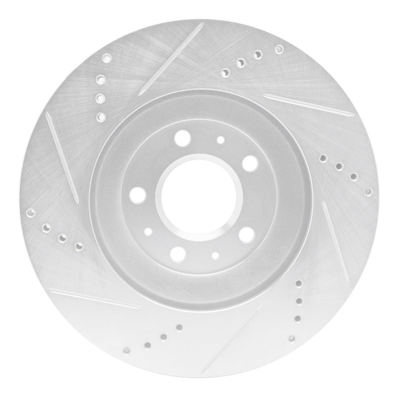 R1 04-08 Cadillac CTS Front Right Drilled & Slotted Silver Brake Rotor