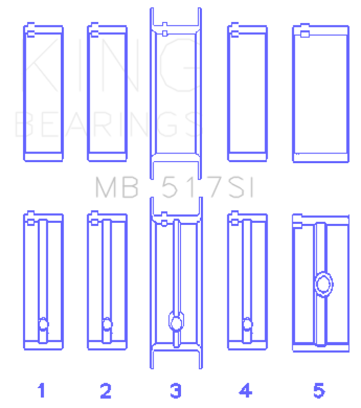 King Engine Bearings Chrysler 360 / 360CI 5.9L V8 (Size .010) Main Bearing Set