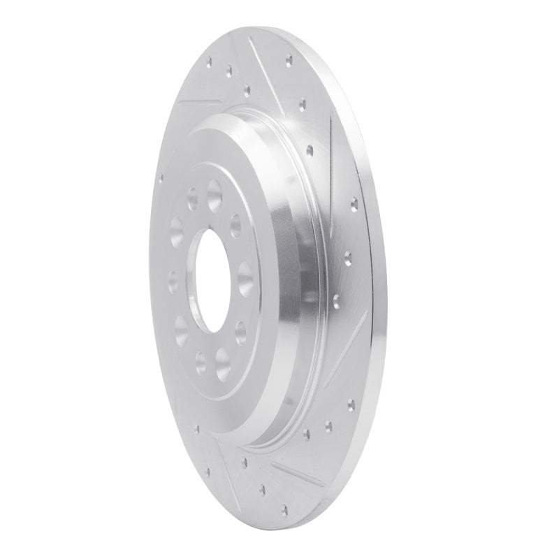 R1 05-19 Ford Five Hundred Rear Right Drilled & Slotted Silver Brake Rotor
