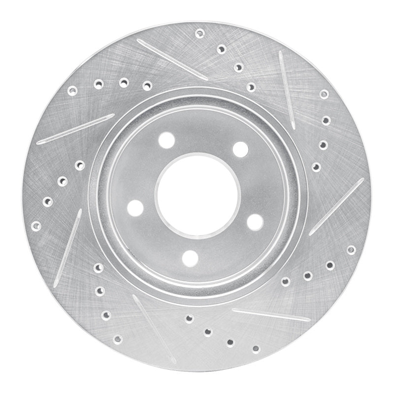 R1 05-12 Ford Escape Front Left Drilled & Slotted Silver Brake Rotor