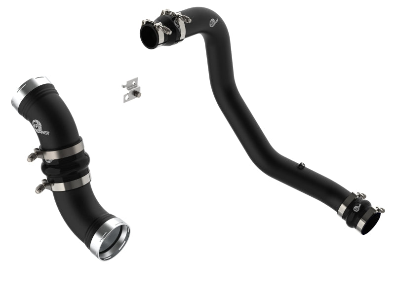 aFe 06-10 GM Diesel Trucks V8 6.6L BladeRunner Aluminum Hot & Cold Charge Pipe Kit - Black