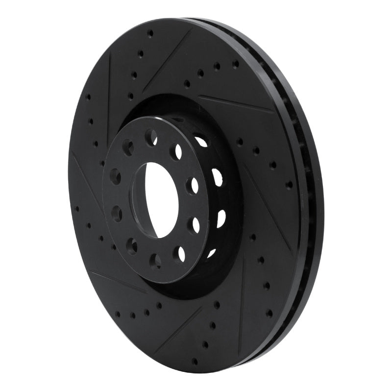 R1 02-05 Volkswagen Passat (USA/Canada) Front Left Drilled & Slotted Black Brake Rotor