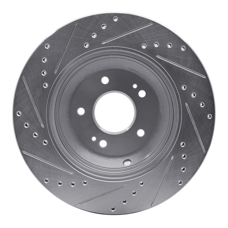 R1 18-23 Genesis G80 Rear Right Drilled & Slotted Silver Brake Rotor