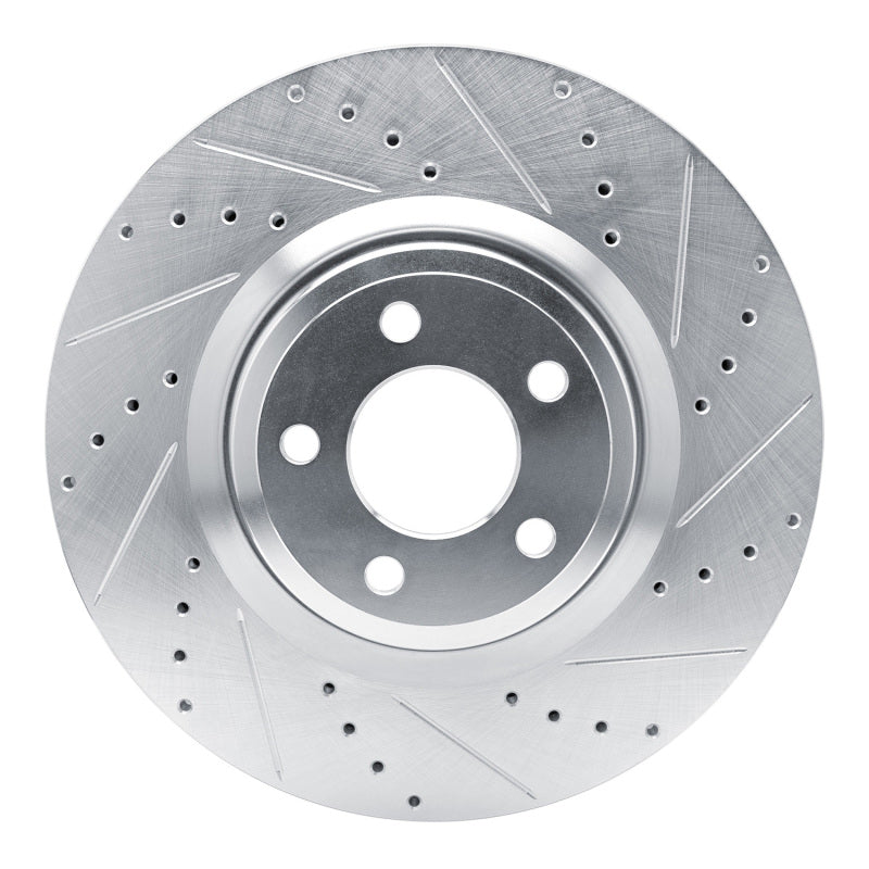 R1 20-25 Ford Explorer Front Right Drilled & Slotted Silver Brake Rotor
