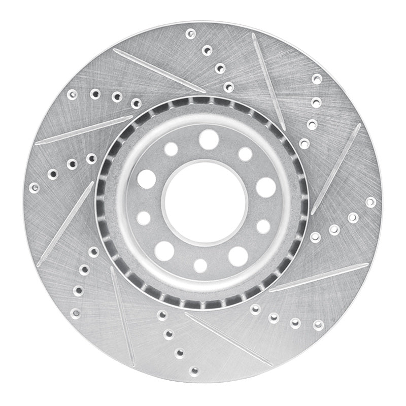 R1 13-23 Chrysler 200 Front Left Drilled & Slotted Silver Brake Rotor