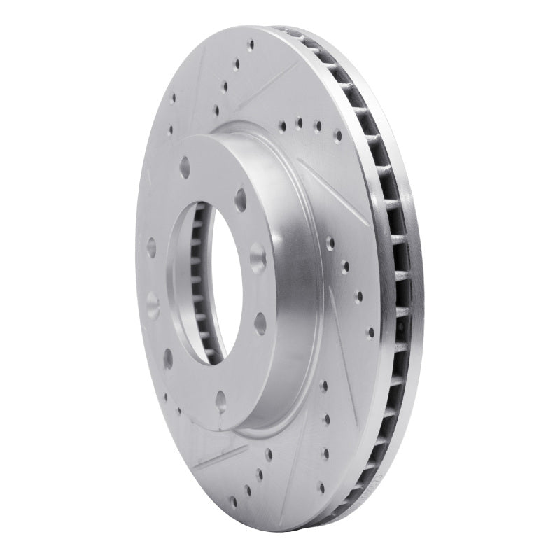 R1 06-14 Hyundai Entourage Front Left Drilled & Slotted Silver Brake Rotor