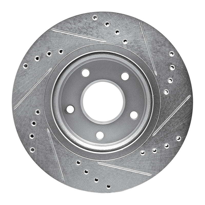 DFC 14-23 Nissan Rogue Sport Front Left Drilled & Slotted Silver Brake Rotor