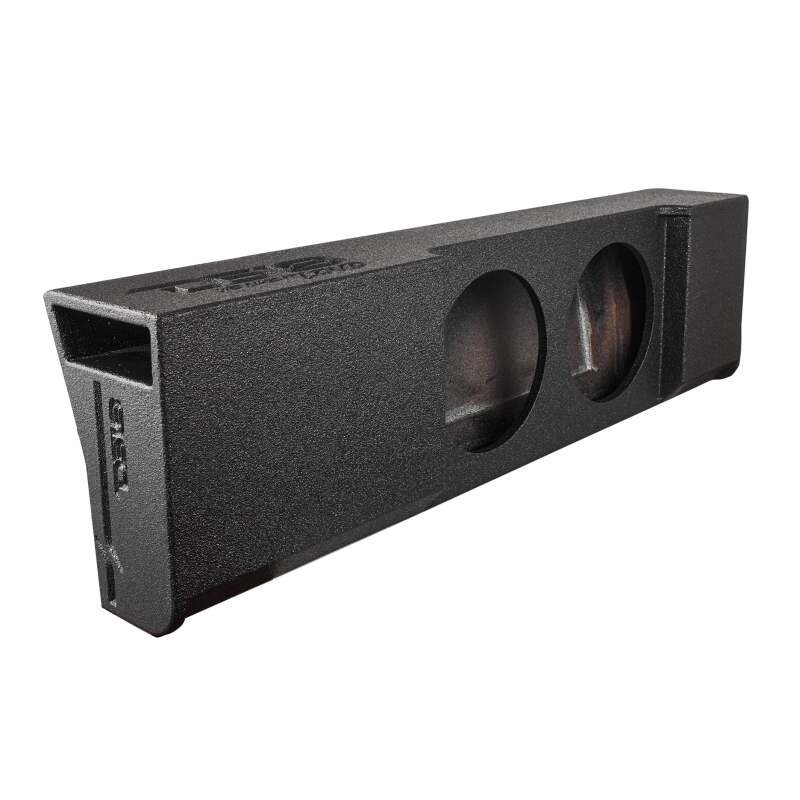 DS18 2x 12in Shallow Down Firing Underseat Ported Box Subwoofer Enclosure- Black Spray Paint Finish