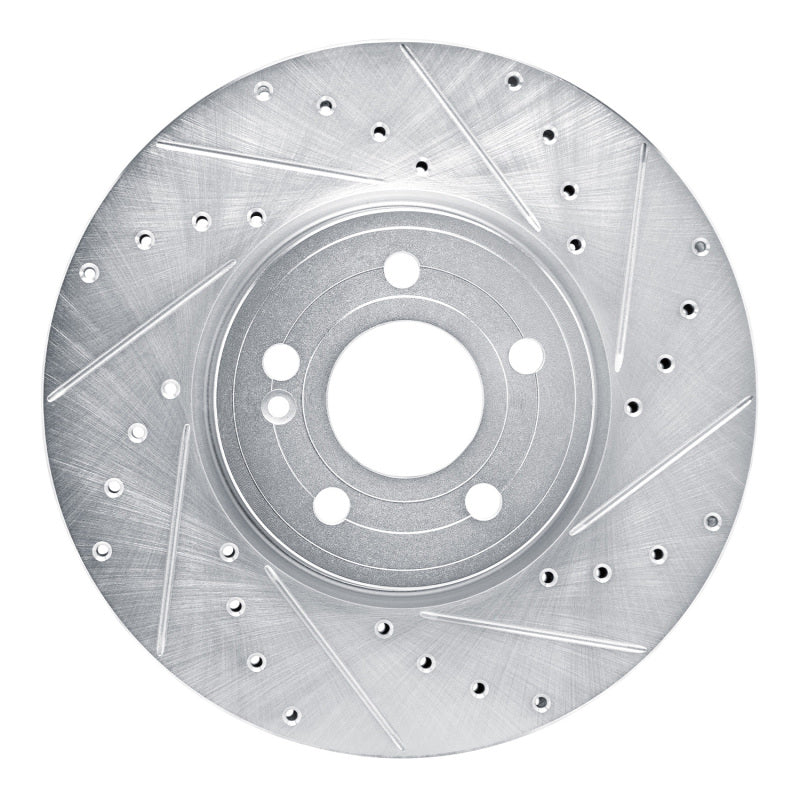 R1 19-26 Mercedes-Benz A220 Front Right Drilled & Slotted Silver Brake Rotor