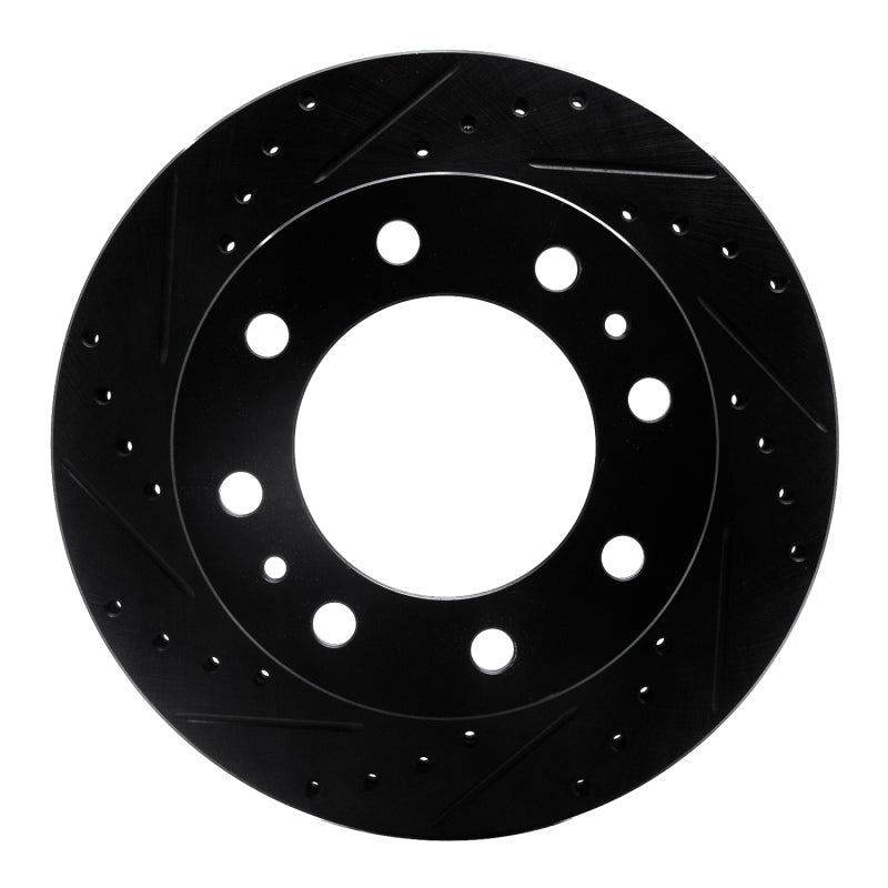 R1 08-20 Ford E-450 Super Duty Rear Left Drilled & Slotted Black Brake Rotor