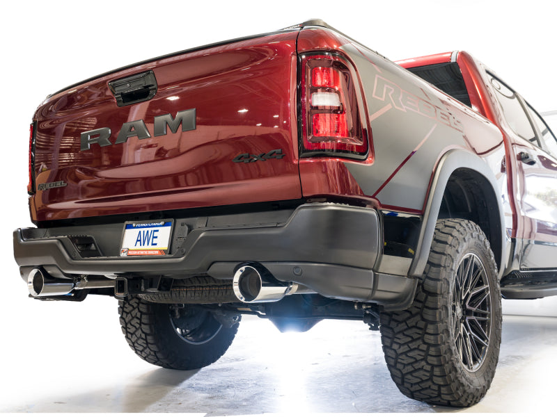 AWE Tuning 2025+ RAM 1500 3.0TT Rebel 0FG Cat-Back Exhaust w/ Chrome Silver Tips