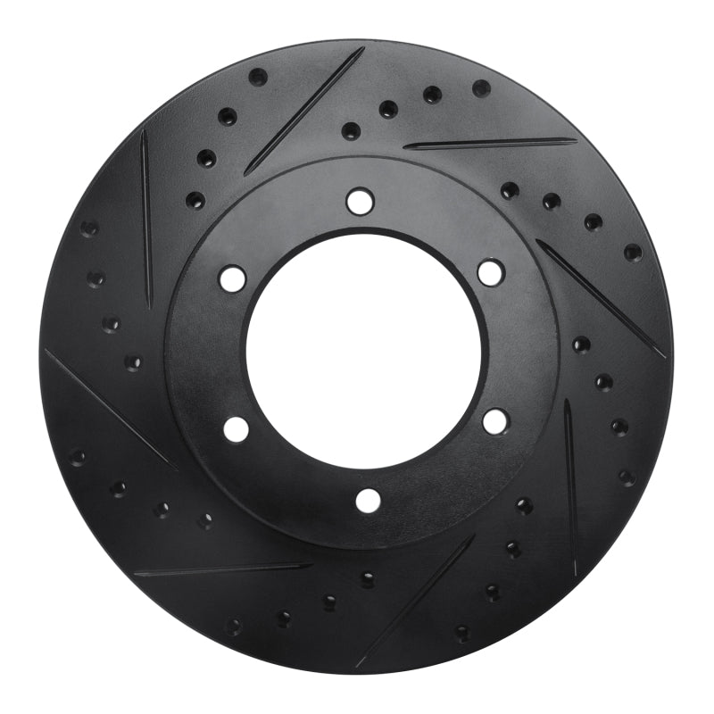 R1 91-98 Toyota 4Runner Front Left Drilled & Slotted Black Brake Rotor