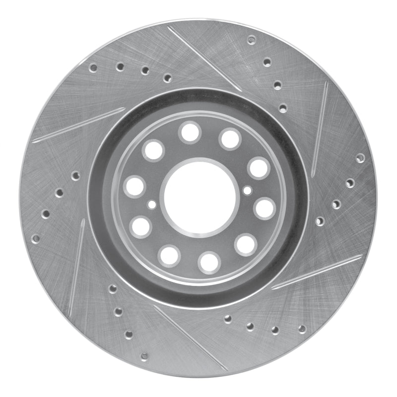 DFC 93-98 Toyota Supra Front Left Drilled & Slotted Silver Brake Rotor