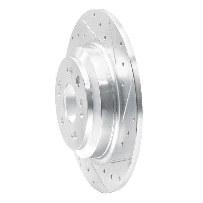 R1 09-14 Acura TL Rear Right Drilled & Slotted Silver Brake Rotor