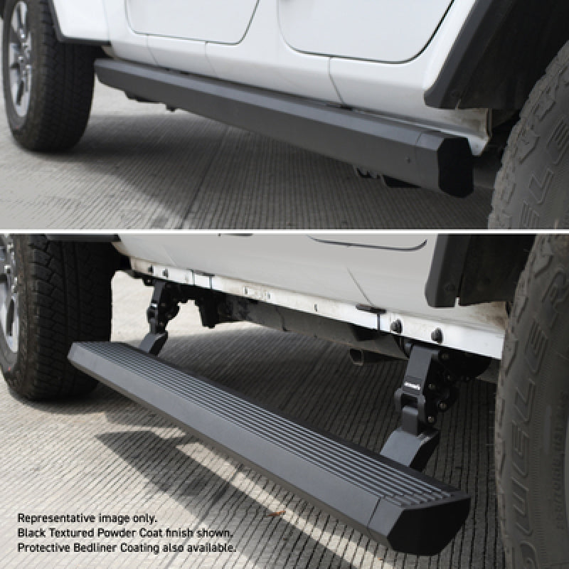RealTruck 20-24 Jeep Gladiator CC 4dr VoltStep Electric Running Board Kit (Cut/Drill Req.) - Tex Blk