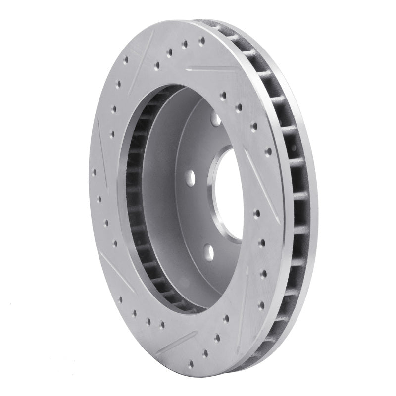 R1 88-00 Cadillac Escalade Front Right Drilled & Slotted Silver Brake Rotor