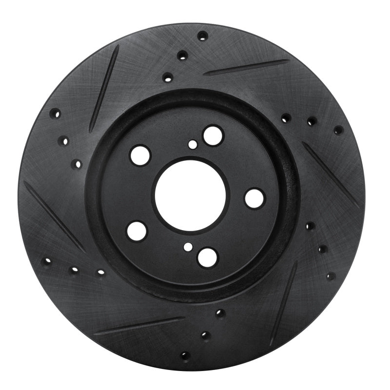 R1 16-22 Toyota Corolla (US/Canada) Front Right Drilled & Slotted Black Brake Rotor