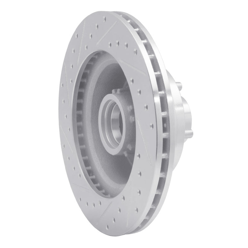 DFC 76-81 Chrysler New Yorker Front Right Drilled & Slotted Silver Brake Rotor