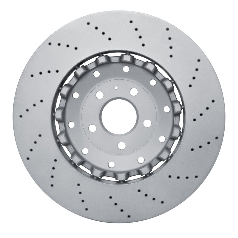 R1 14-18 Audi RS7 Front Drilled Carbon Alloy GeoMET Rotor