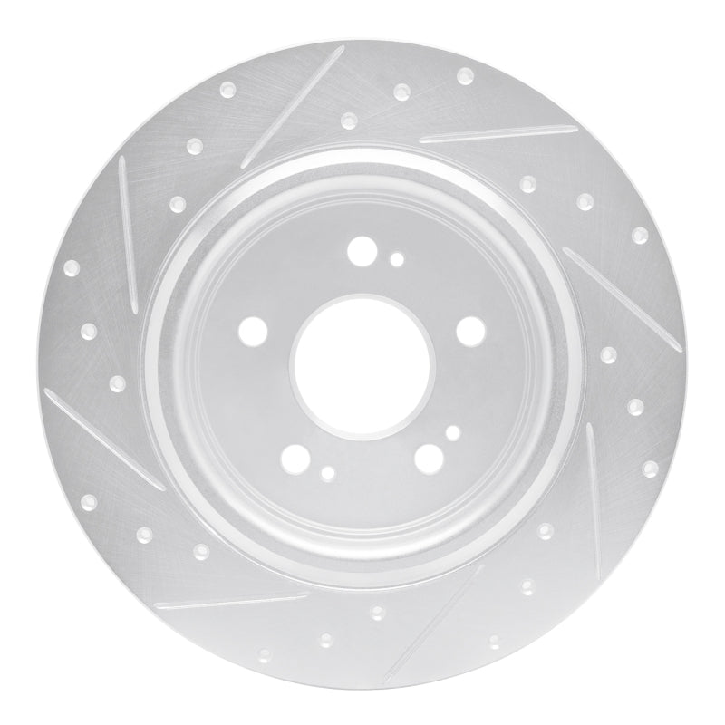 R1 18-25 Honda Odyssey Rear Right Drilled & Slotted Silver Brake Rotor