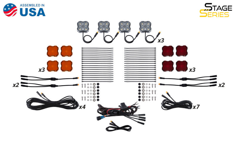 Diode Dynamics Single-Color Rock Light Installer Kit (12-pack)