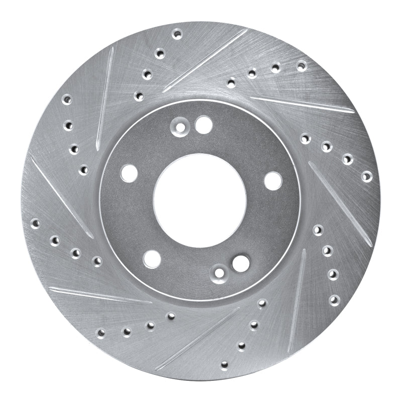 R1 07-10 Kia Rondo (Canada) Front Left Drilled & Slotted Silver Brake Rotor