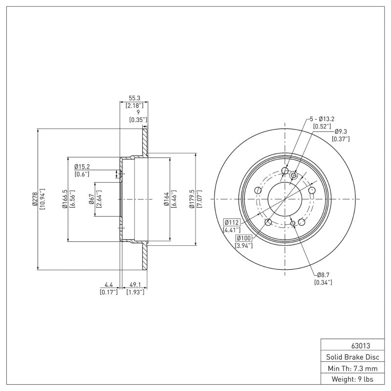 R1 84-95 Mercedes-Benz 300D Front Brake Rotor