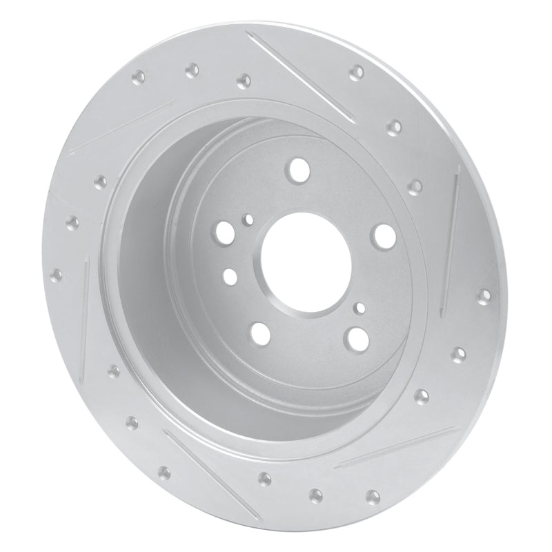 DFC 09-15 Toyota Venza Rear Left Drilled & Slotted Silver Brake Rotor