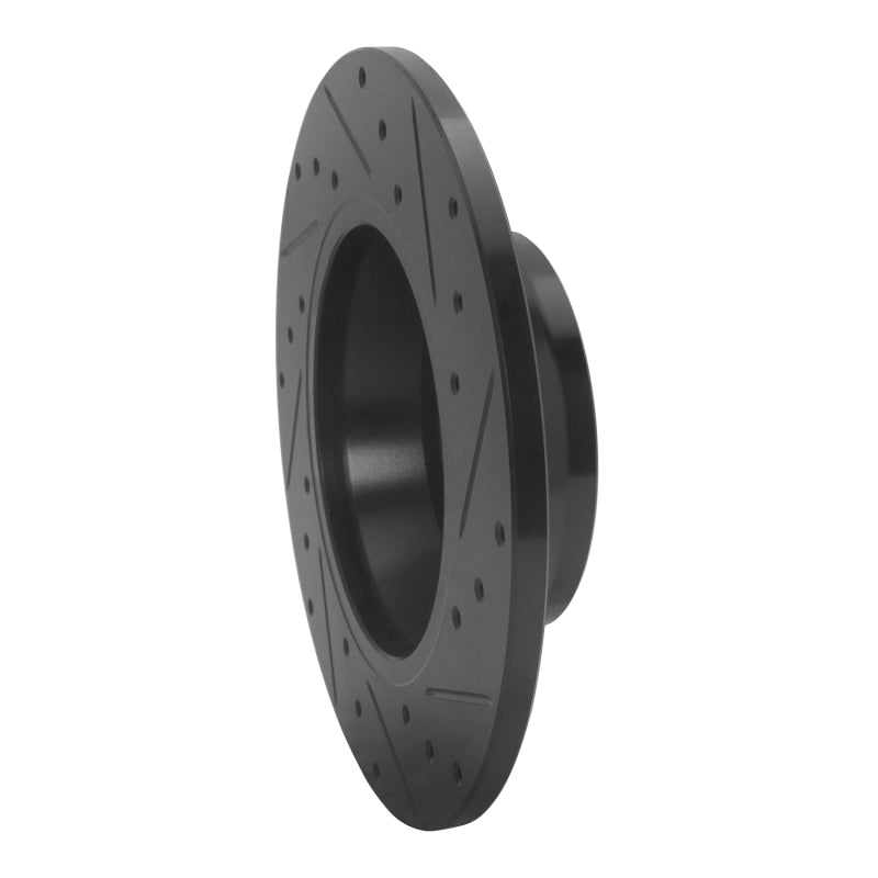 R1 08-15 Audi TT Quattro Rear Left Drilled & Slotted Black Brake Rotor