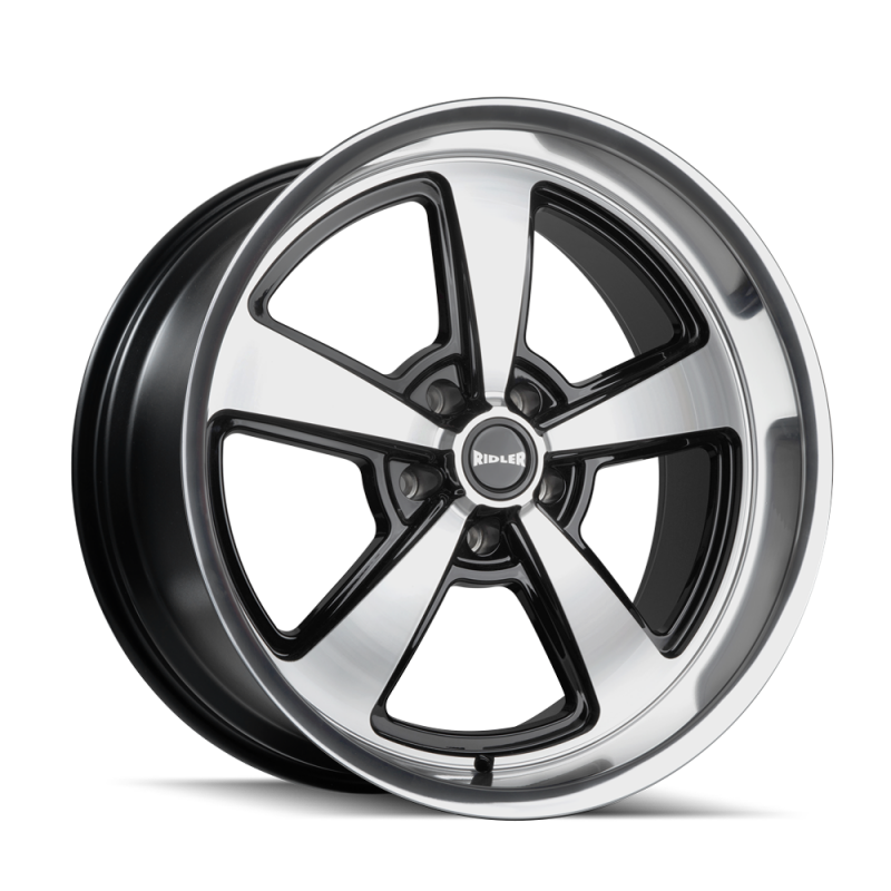 Ridler 652 17x8 / 5x114.3 BP / 0mm Offset / 83.82mm Hub Gls Blk w/ Diamond Cut Face & Lip Wheel