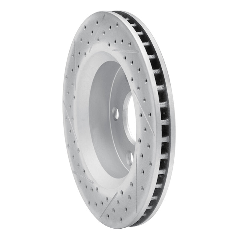 R1 07-18 Jeep Wrangler Front Right Drilled & Slotted Geo-Carbon Rotor