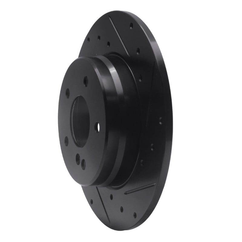 R1 94-11 Mercedes-Benz CLK350 Rear Right Drilled & Slotted Black Brake Rotor