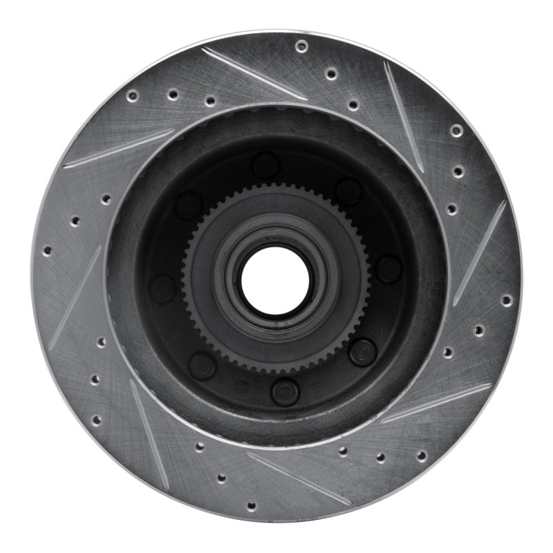 R1 95-07 Ford E-350 Econoline Front Left Drilled & Slotted Silver Brake Rotor