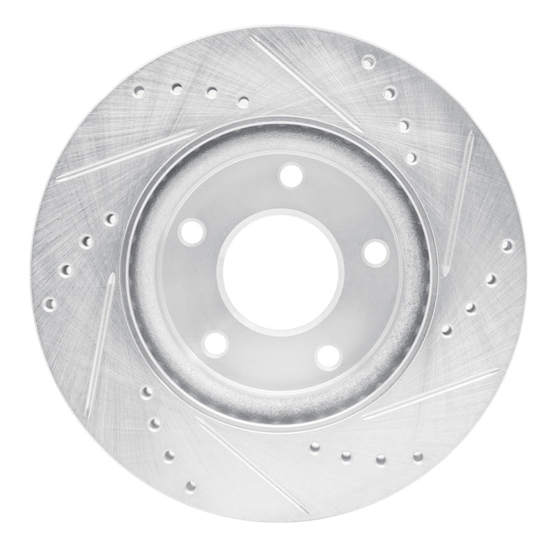 DFC 13-19 Nissan Sentra Front Left Drilled & Slotted Silver Brake Rotor