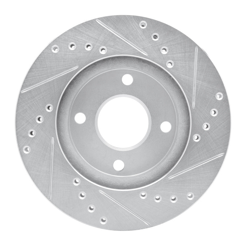 R1 95-04 Ford CONTOUR Front Left Drilled & Slotted Silver Brake Rotor