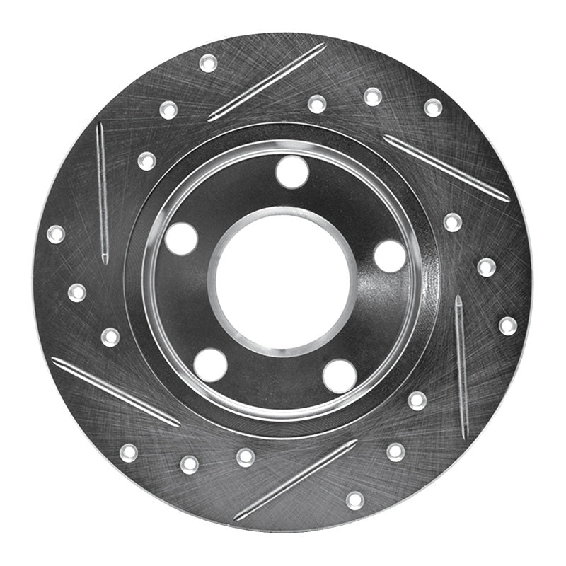 R1 85-00 Audi 5000CS Turbo Quattro Rear Right Drilled & Slotted Silver Brake Rotor