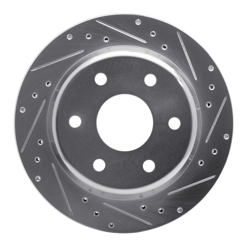 DFC 00-14 Cadillac Escalade EXT Rear Right Drilled & Slotted Silver Brake Rotor
