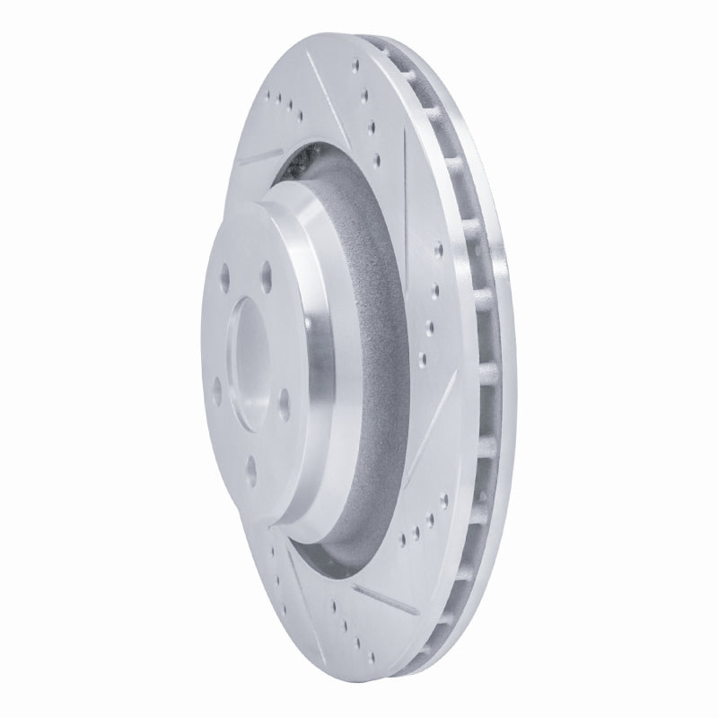 R1 05-23 Chrysler 300 Rear Right Drilled & Slotted Silver Brake Rotor