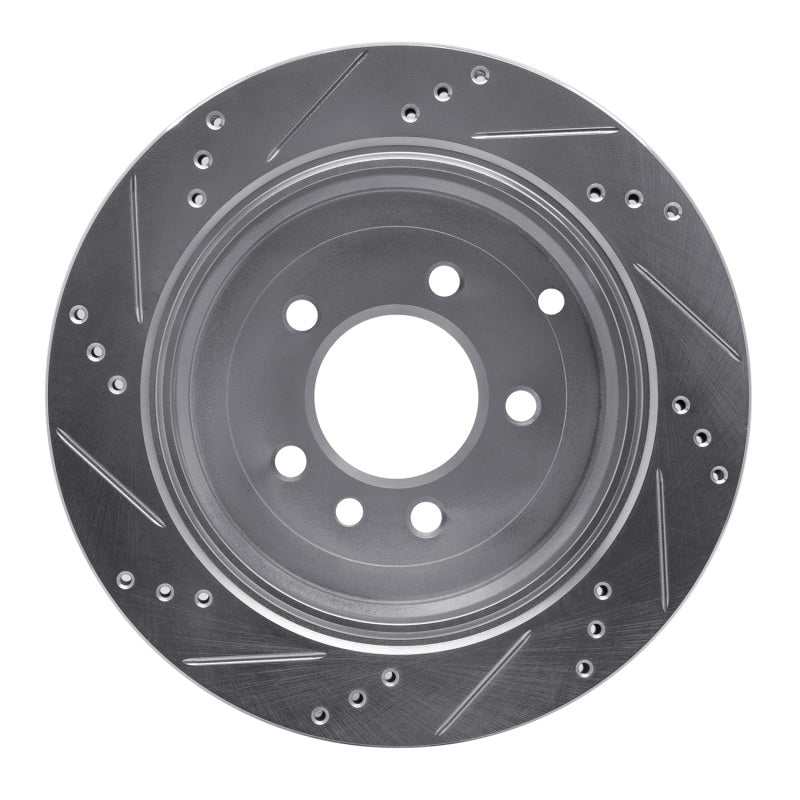 R1 05-07 Land Rover LR3 Rear Right Drilled & Slotted Silver Brake Rotor