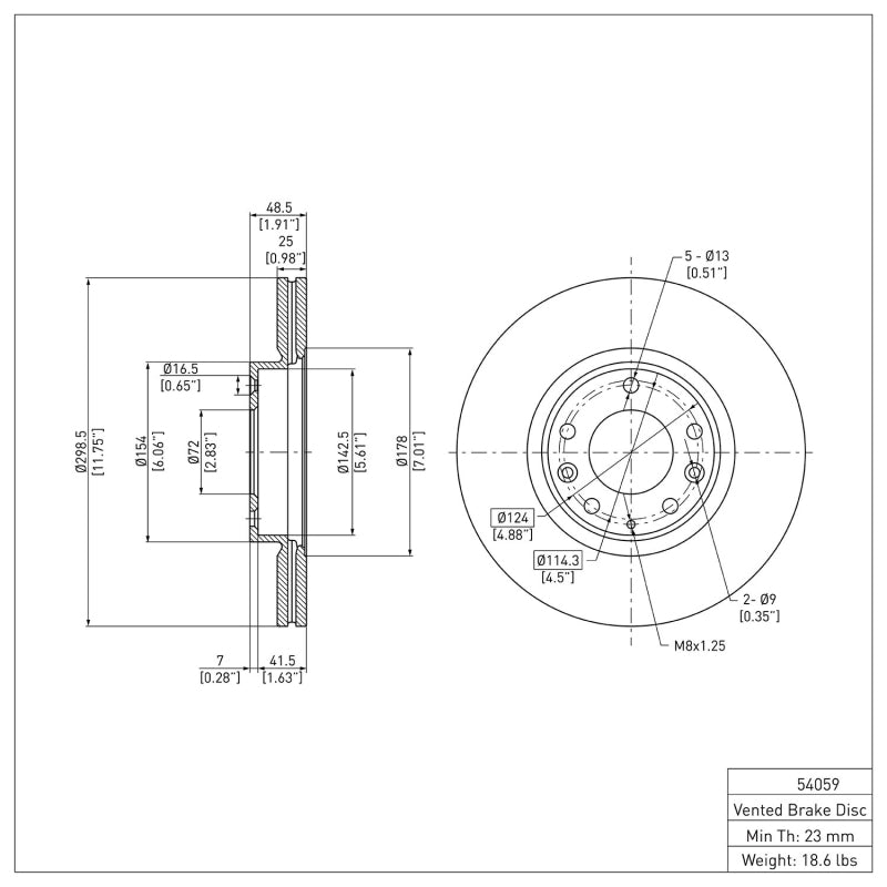 R1 2006-2013 Ford Fusion Front Brake Rotor