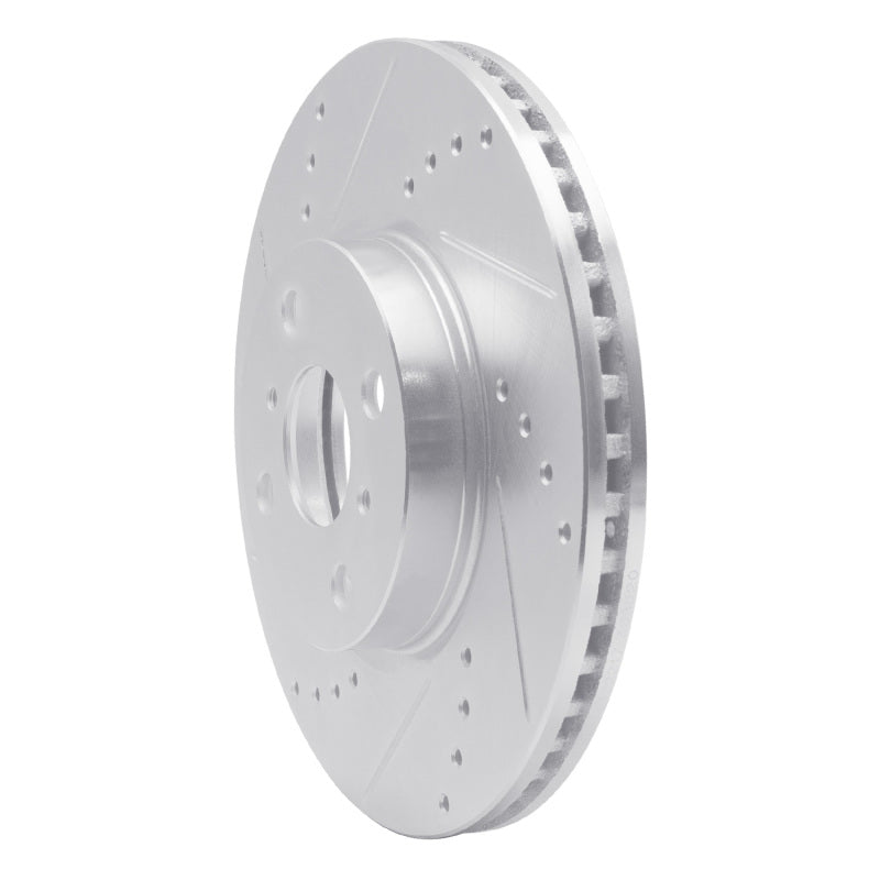 R1 12-18 Toyota Yaris (USA/Canada) Front Left Drilled & Slotted Silver Brake Rotor