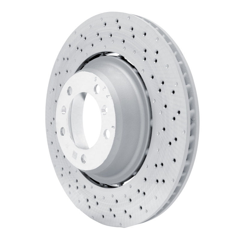 R1 16-23 Porsche 718 Cayman Right Rear Drilled Carbon Alloy GeoMET Rotor