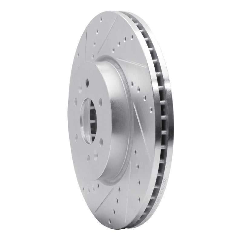 DFC 09-10 Kia Borrego Front Left Drilled & Slotted Silver Brake Rotor