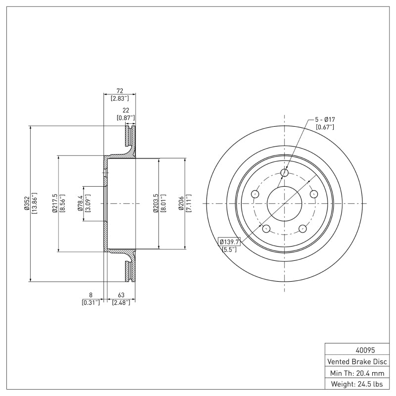 DFC 02-24 Chrysler Aspen Rear Brake Rotor
