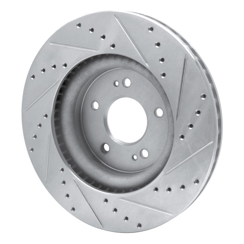 DFC 18-23 Genesis G70 Front Left Drilled & Slotted Silver Brake Rotor