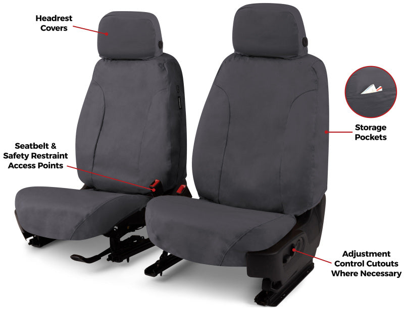 Covercraft 99-02 Chevrolet Polycotton SeatSaver Custom Front Row Seat Covers - Charcoal