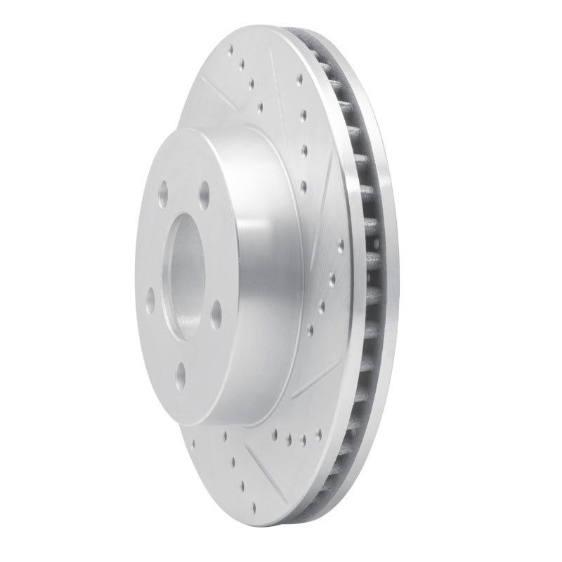 R1 02-07 Jeep Liberty Front Right Drilled & Slotted Silver Brake Rotor