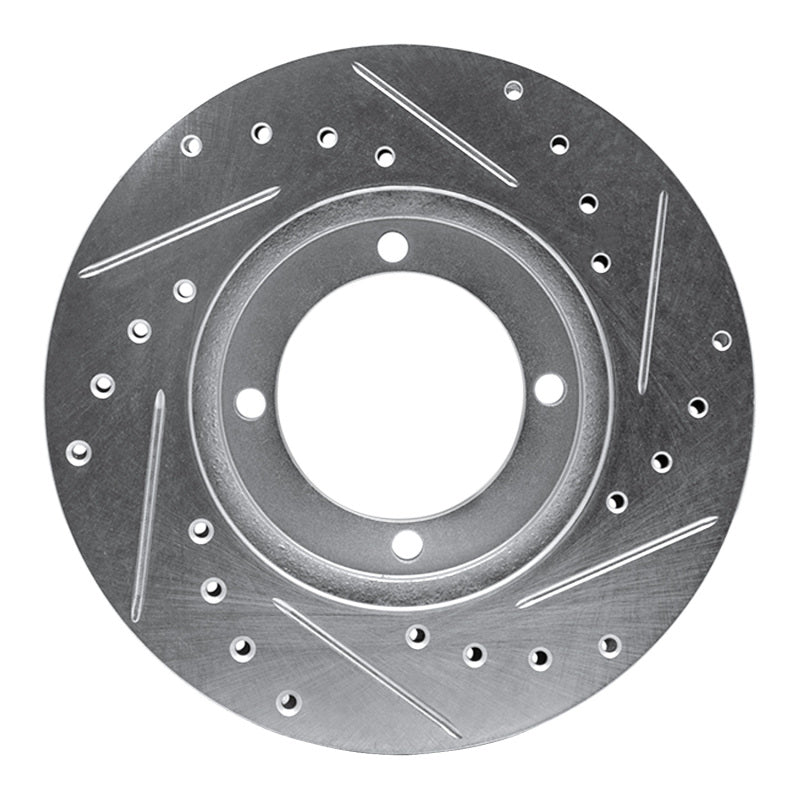 DFC 83-91 Dodge Colt Front Left Drilled & Slotted Silver Brake Rotor