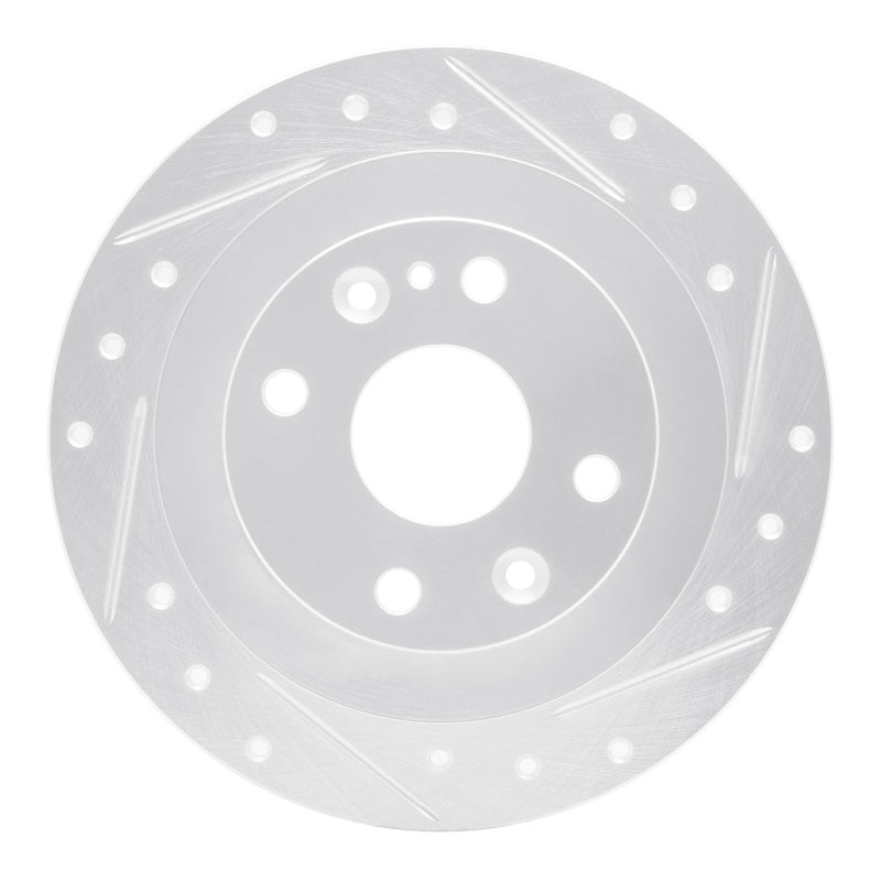 R1 00-06 Peugeot 406 (Mexico) Rear Right Drilled & Slotted Silver Brake Rotor