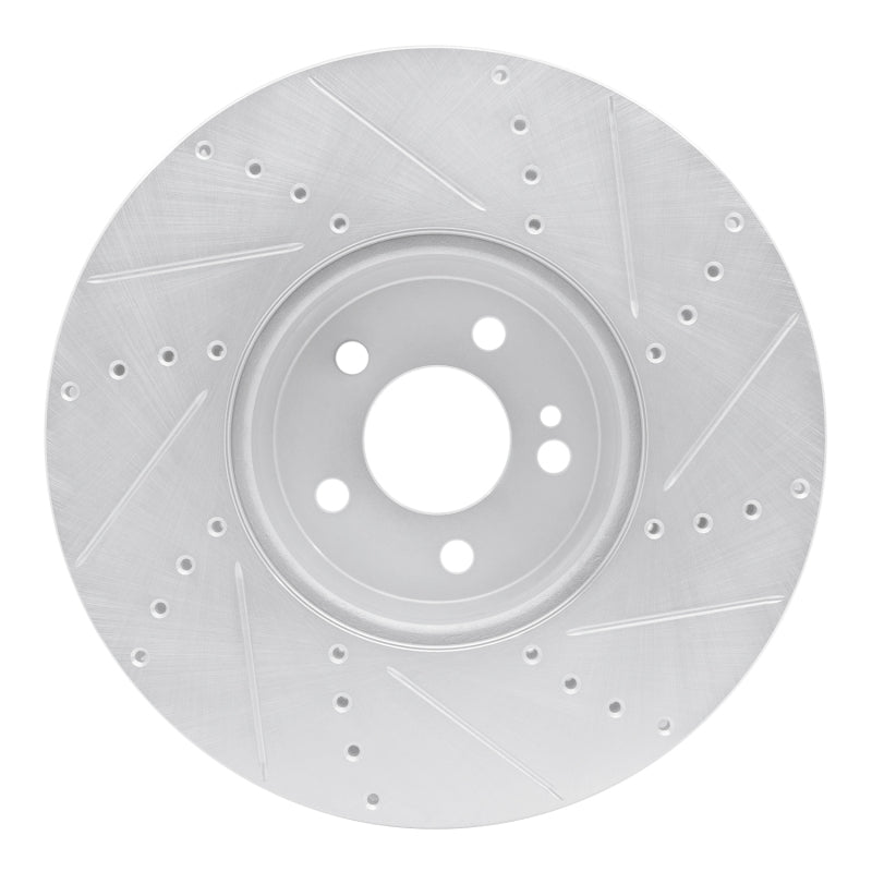 R1 15-23 Mercedes-Benz C400 Front Left Drilled & Slotted Silver Brake Rotor
